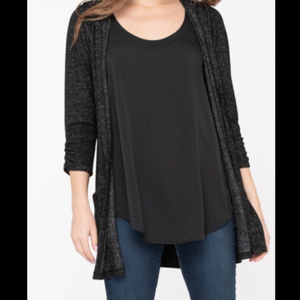 Ricki’s Hooded Tunic Length Open Cardigan - Size Small